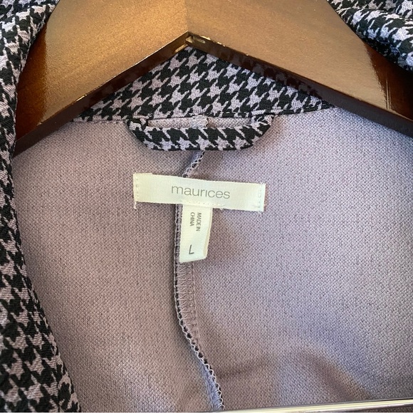 Maurices Women's Purple Houndstooth Open Front Blazer Jacket Large - Picture 5 of 7